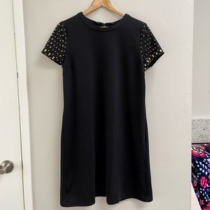 Michael Kors Black Studded Sleeve Cocktail Dress Size Large